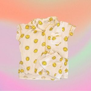 preppy smileys pajama set